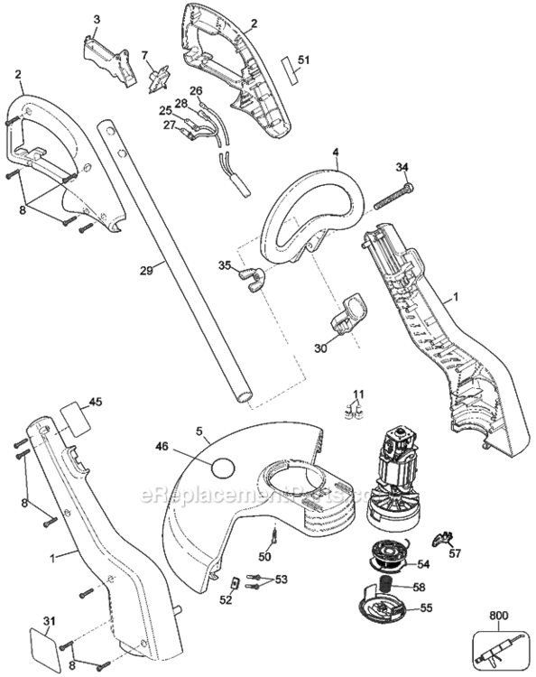 Page A Diagram and Parts List for ST6600 Type 1 Black and Decker Trimmer